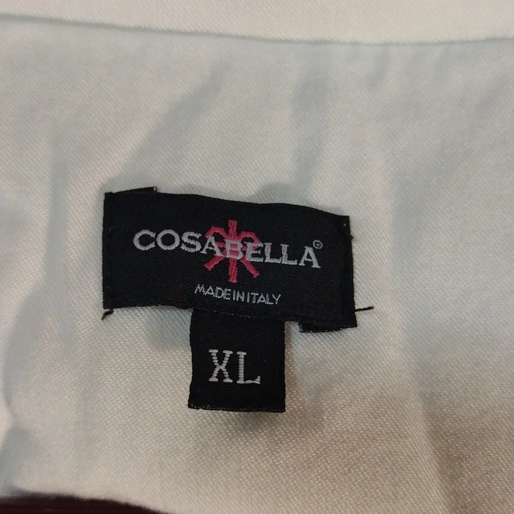 Cosabella Long sleeve Pajama Set White With Brown Trim Size XL - Picture 4 of 15